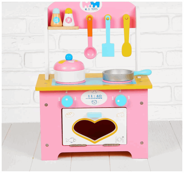 BestToys Wooden kitchen sets Wooden kitchen medium with a heart | Love Hearth